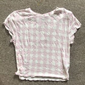 CHECKERED PINK AND WHITE TOP